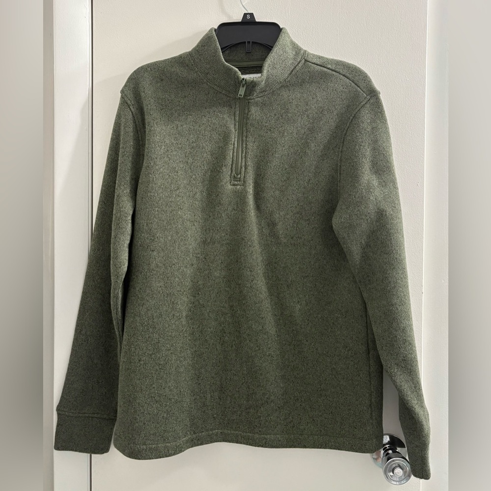 Sz M Old Navy Men's Sweater-Knit Fleece Quarter-zip Pullover Matcha Green